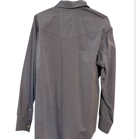 Lucchese Men’s Long Sleeve Button-Down Shirt Size L Gray Geometric Western Style - Picture 3 of 7